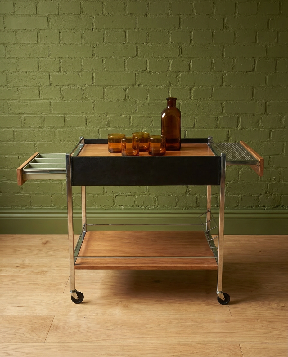 Grande desserte roulante vintage atypique - années 60