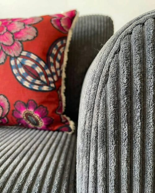 Coussins handmade - Tissu Thevenon Aline fond rouge